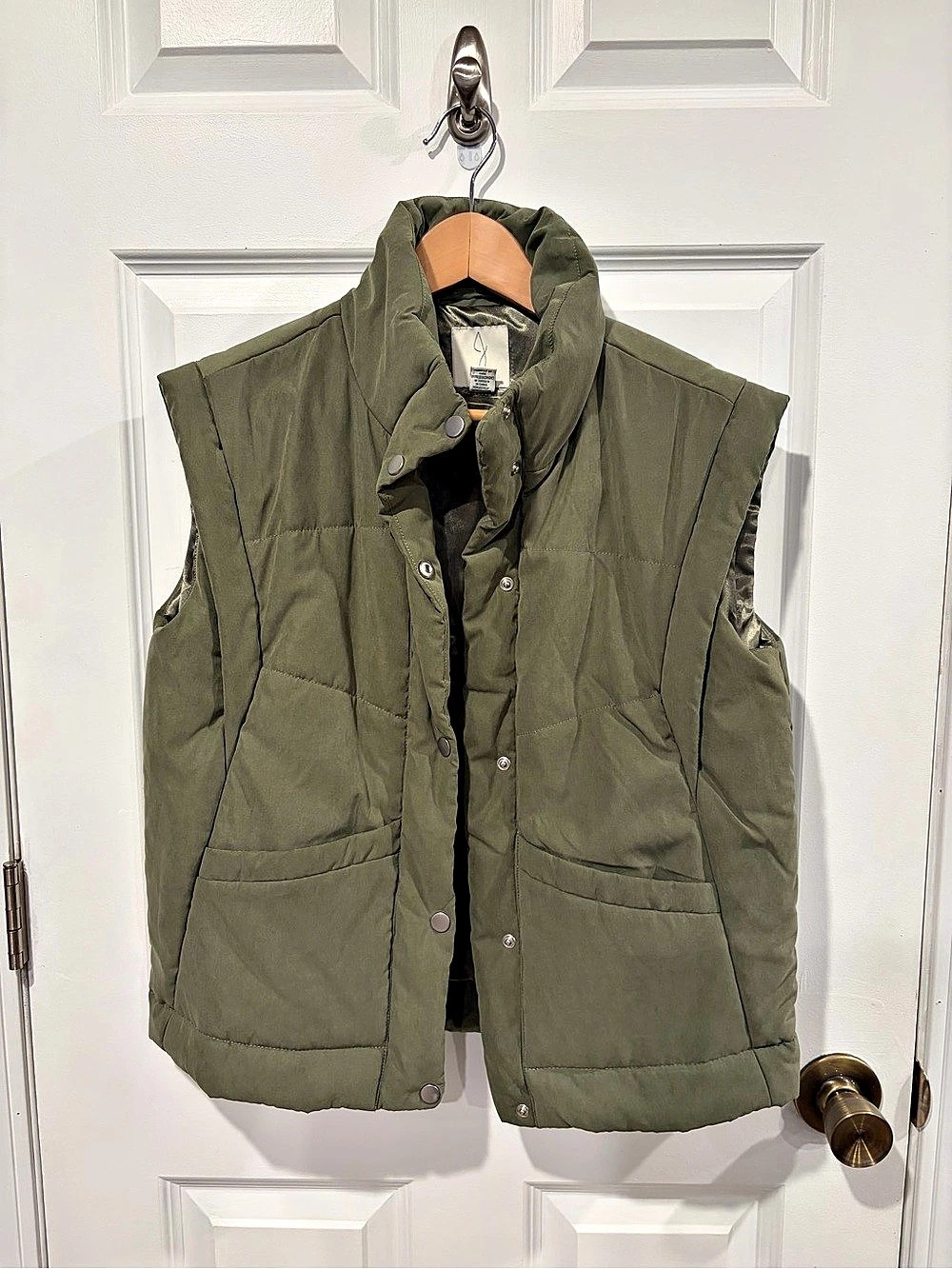 joie Quilted Puffer Vest in Green Size S Like New